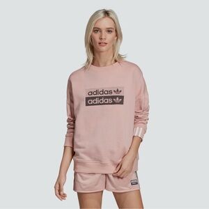 Adidas Originals Women's Sweatshirt Fashion Top Long Sleeve - Pink Spirit - XS
